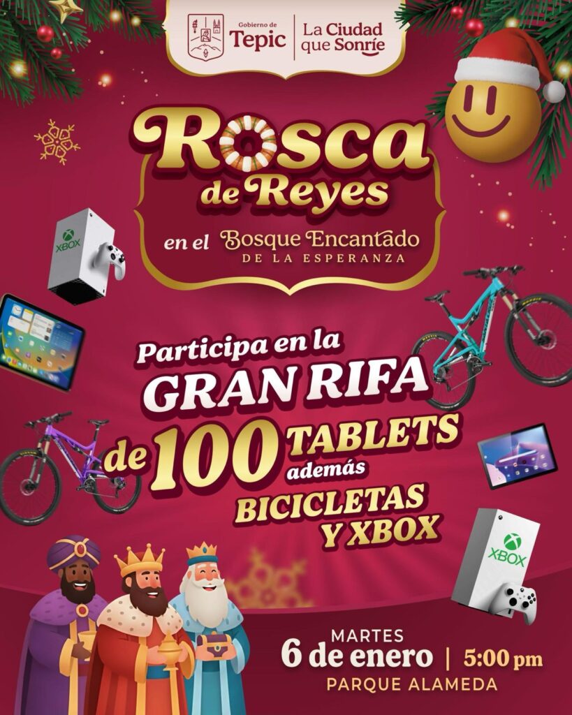 gvhfg-819x1024 GERALDINE RIFARÁ 100 TABLETS, BICICLETAS Y XBOX durante la tradicional Rosca de Reyes