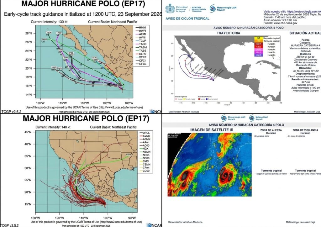 GR-1024x724 HURACÁN POLO DISMINUYE SU INTENSIDAD A CATEGORÍA 4 Y MANTIENE TRAYECTORIA HACIA BAJA CALIFORNIA